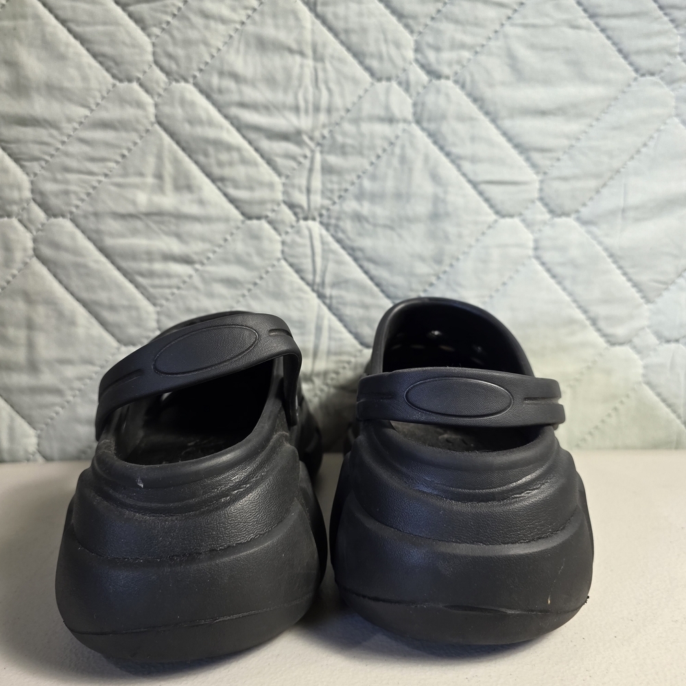 Solaud Platform Black Platform Clog Sandals with Pearl Flower Charm Sz 40 - Picture 7 of 11